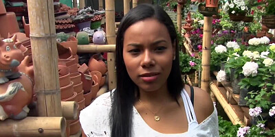 Chubby Latina girl gives a blowjob in POV style video