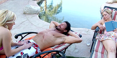 While wife is sleeping teen whore fucks her husband