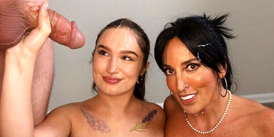 See Mom Suck featuring Abi James and Bunny Fae's long hair porn