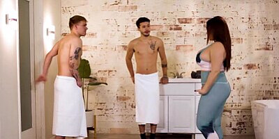 MOMMY'S BOY - PAWG MILF Natasha Nice's Threesome Nuru Massage Turns into Hard Double Penetration