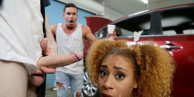 Tiny black girl vs girthy white cock in HD porn