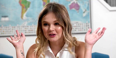 Moustached professor giving lessons to the student