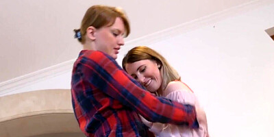 Lesbian with tattoos and friend bring strapon into play