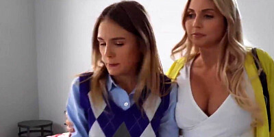 MILF joins stepdaughter to give her a sex lesson