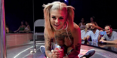 Unforgettable stripper with super-hot inked body as a birthday gift