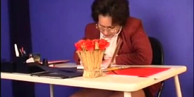 Mature teacher copulates with naughty student on desk