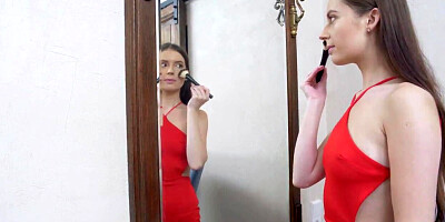 Big cock penetrates tight asshole of a teen bitch