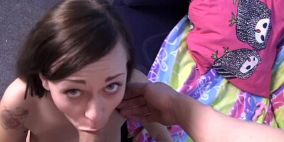 Dark haired darling need a huge meat pole in her tight vagina
