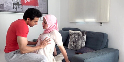 Young whore in Hijab enjoys kinky sex with stepbrother