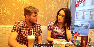 Cumshot on nerdy glasses