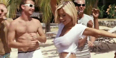 MILFs in wet clothes hugging sticking out boobies