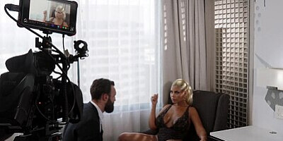 HUGE Tits Blonde Bridgette B Interview And BTS Pounding