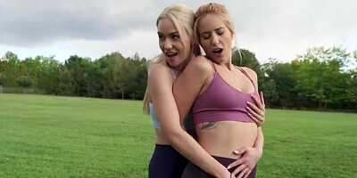 Amy Douxxx is about to enjoy public strapon fucking