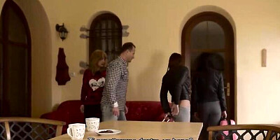 3some action with thrilled Silvia Dellai from Daddy4k