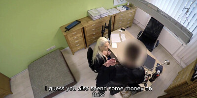 Lustful agent approves a loan after fucking a hot gal