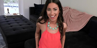 Guy gets rid of pants and thrusts cock into Latina's twat