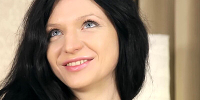 Solo blue eyed teen beauty stripping and masturbating erotically