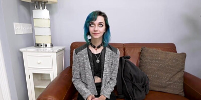 Tiny tits goth girl is showing her masturbation skills too
