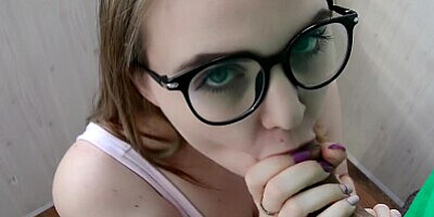 Cheating on my wife. Quick sex with busty girlfriend in glasses