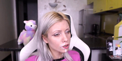 Cute European doll is sucking her boyfriend's dick