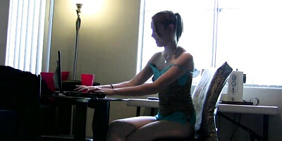 Appealing mademoiselle's petite scene