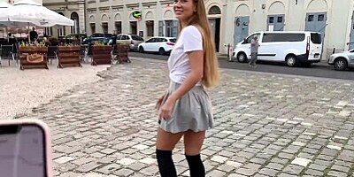 Lovense Lush control of my stepsister in public place! People catch us on the street!