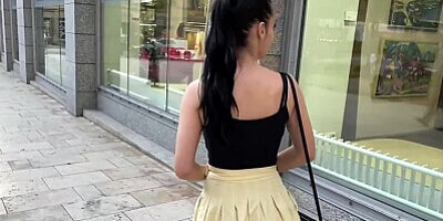 Lovense Lush control of my stepsister in public place! People catch us on the street!