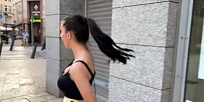 Lovense Lush control of my stepsister in public place! People catch us on the street!