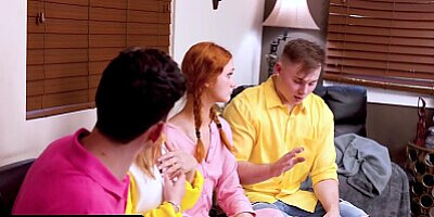 SisSwap - Perv Stepbros Swap Fuck Their Sexy Teen Step-Sisters feat. Scarlet Skies & Ginger Grey