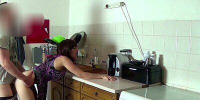Stepmom fucked and get creampie by stepson while she is stuck