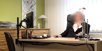 Horny bank clerk fucks busty Czech slut in the office