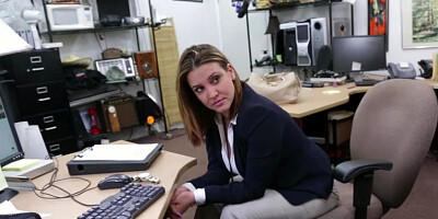 Business lady gets trick for plane ticket ends up blackmailed by the owner into having sex