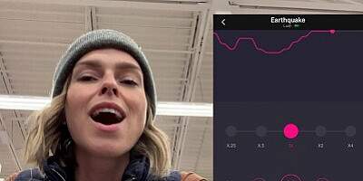 Cumming hard in grocery store with Lush remote controlled vibrator