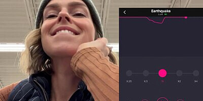 Cumming hard in grocery store with Lush remote controlled vibrator