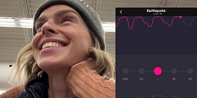 Cumming hard in grocery store with Lush remote controlled vibrator