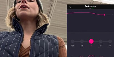 Cumming hard in grocery store with Lush remote controlled vibrator