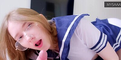 Schoolgirl stepsister gave her pussy away so I wouldn't tell her grades