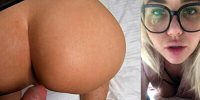 Anal Creampie - Big Ass Girl Fucked Rough in All Holes