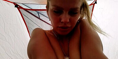A forest nymph hungry for sex snuck into my tent in the morning and sat on my dick with anal