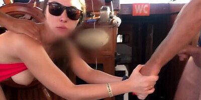 They used me as a whore on the yacht trip, fucked in three cocks in public and cum in mouth in turn