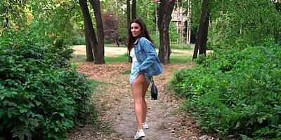 Great quick blowjob in the park with cum in mouth