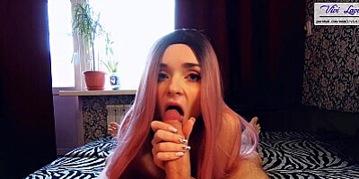 POV Blowjob from Cute Babe Ending with Facial (Eye Contact)