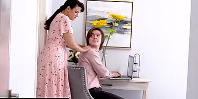 Mom Swap - Gorgeous Milfs Invite Over Stepsons To Work And End Up Riding Their Massive Dicks