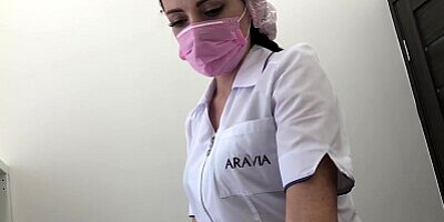 Blowjob in a medical office from a beautiful nurse