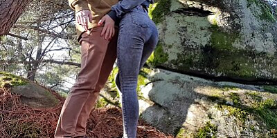 I Fuck My Girlfriend in The Forest for the New Year, Someone saw us! Oups