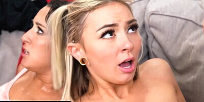 Step Daughters Freya von Doom & Chloe Temple Deepthroating And Gagging On Their Step Dads