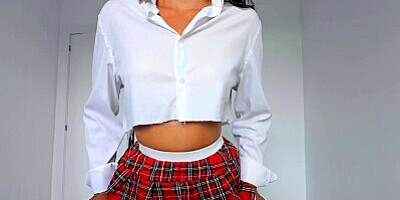 Alright! You Came From School And You Caught Me, Help Me Cum Stepsister!