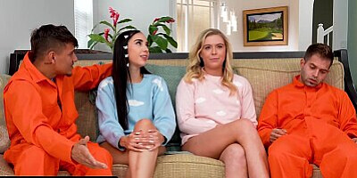Supportive Step Sisters Krissy Knight & Gaby Ortega Satisfy Their Horny Step Brothers - SisSwap