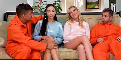 Supportive Step Sisters Krissy Knight & Gaby Ortega Satisfy Their Horny Step Brothers - SisSwap
