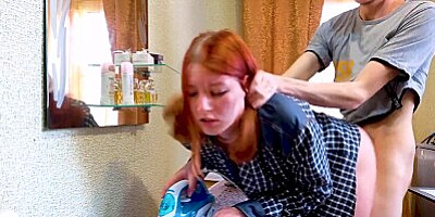 Fucked hard with a creampie for a badly ironed shirt